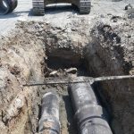 Kanalizasyon ve yağmur suyu hattı kazı ve boru döşeme çalışması